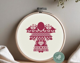 Patrón de punto de cruz navideño, ángel navideño, ángel nórdico, estilo escandinavo, PDF, ** descarga instantánea **
