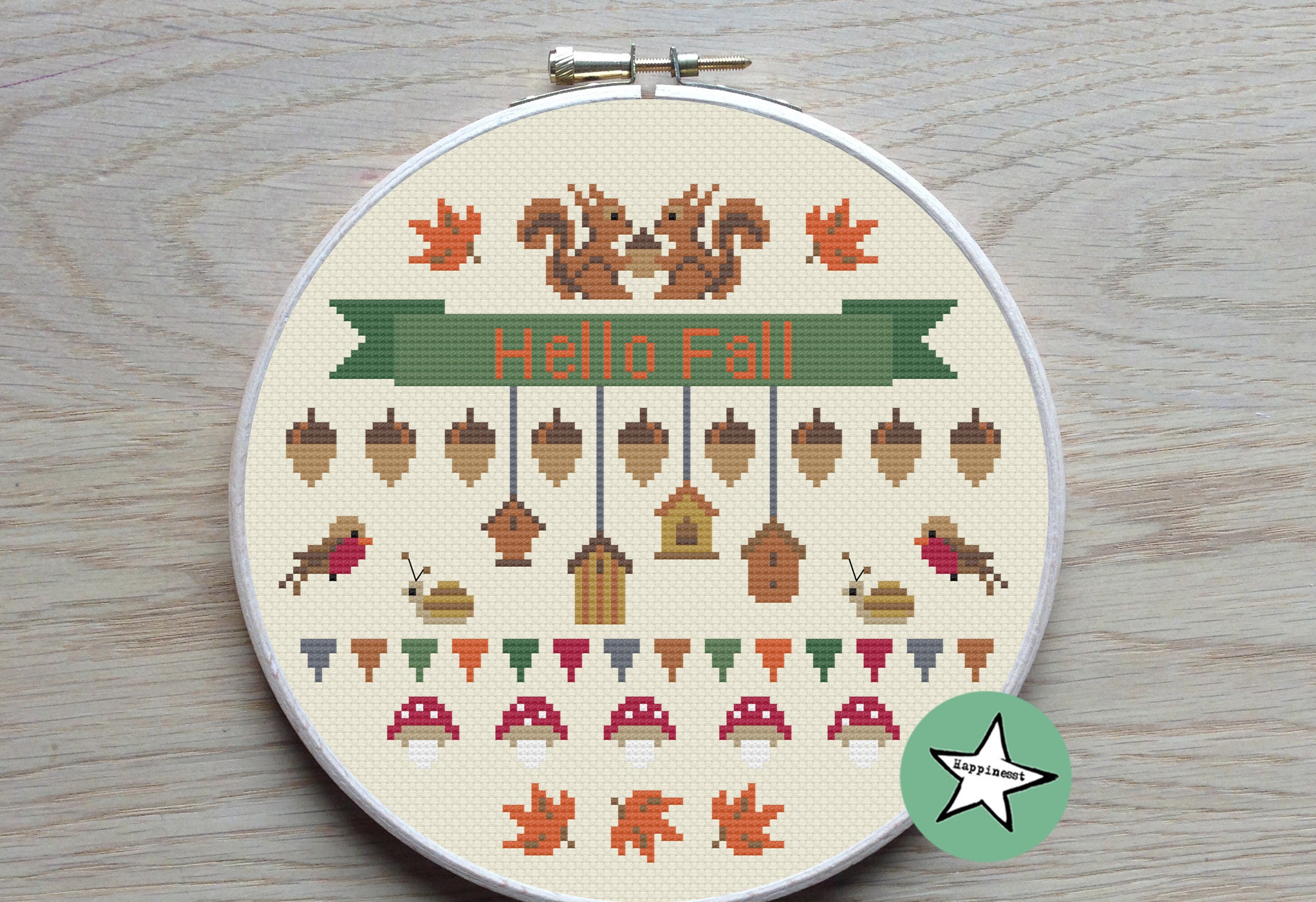 Cross stitch pattern Fall autumn PDF DIY instant | Etsy