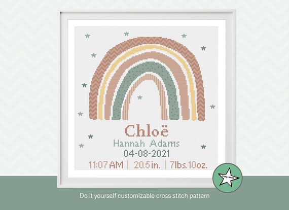 DMC Kreuzstich-Packung „Lili Liebt Rainbows“ – Inkl. Stoff, Garn, Nadel & Anleitung, 15 X 20 Cm, Schwierigkeit: Mittel