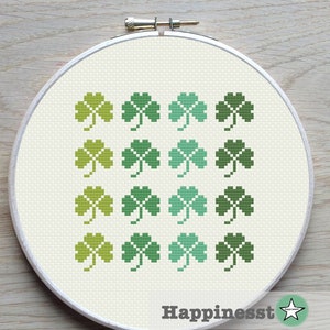 modern cross stitch pattern shamrock, PDF  ** instant download**