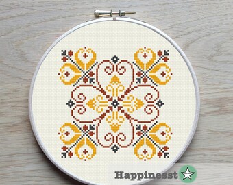 modern cross stitch pattern, geometric potugese ornament, PDF ** instant download**