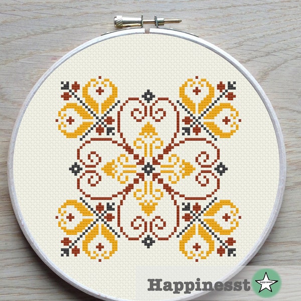 modern cross stitch pattern, geometric potugese ornament, PDF ** instant download**