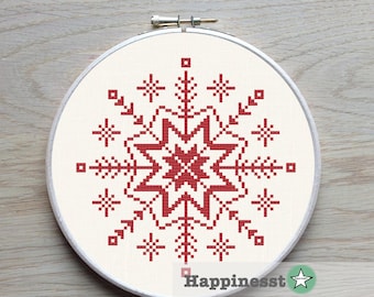 christmas cross stitch pattern, snowflake, christmas decoration, PDF, ** instant download**