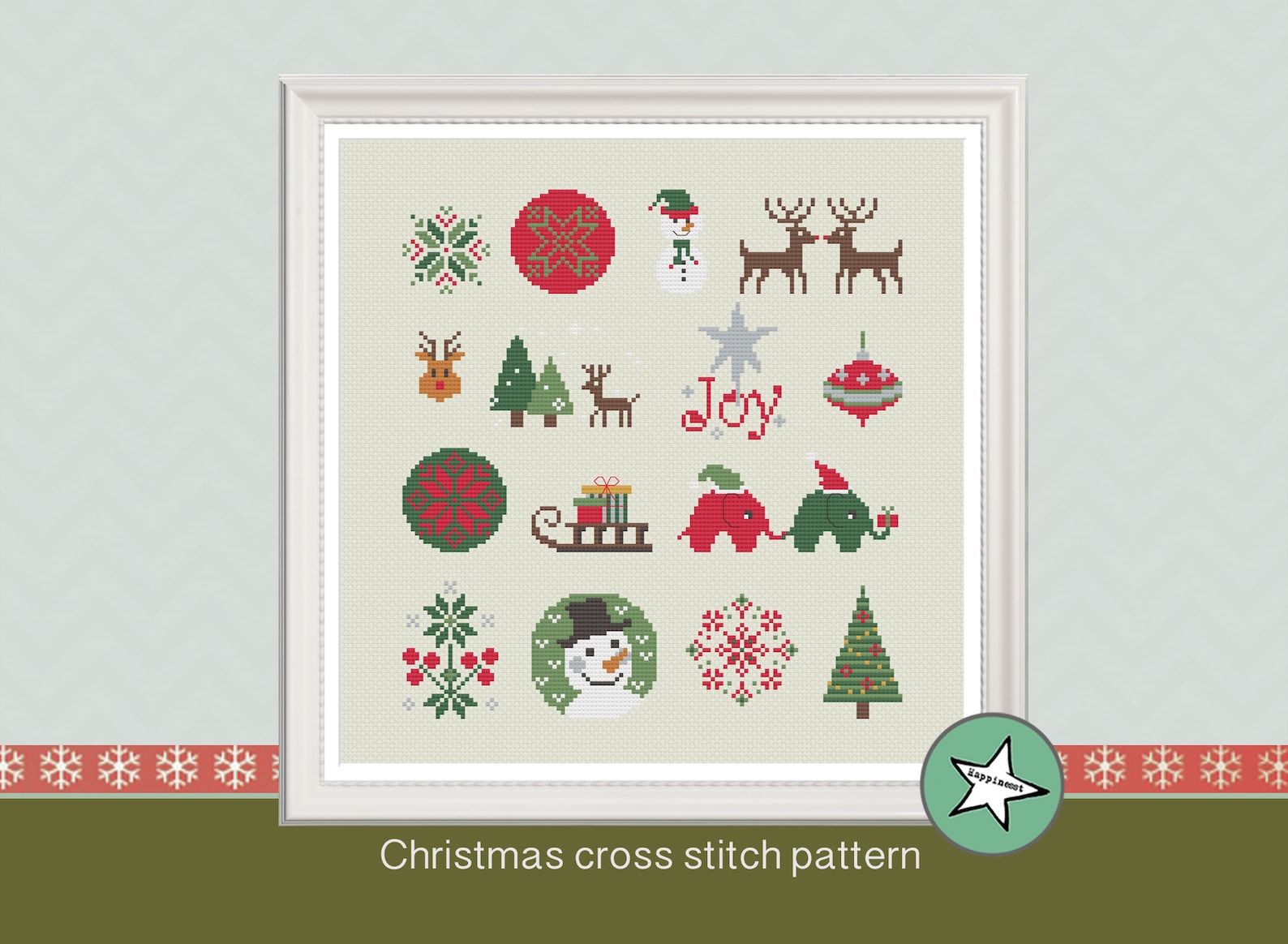 Christmas Cross Stitch Pattern Minis for Ornaments Small Etsy Canada