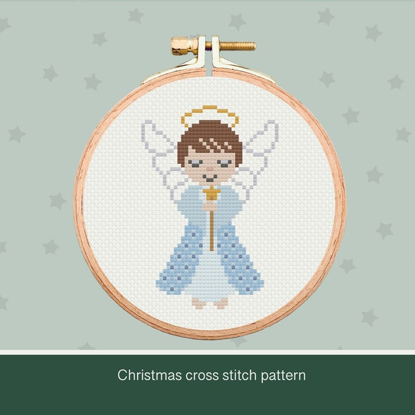 Christmas ornament cross stitch pattern, Angel, small Christmas decoration, ornament, PDF, ** instant download**