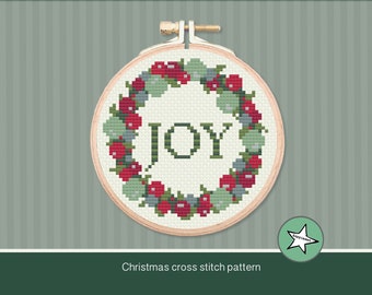 Cross stitch pattern Christmas wreath, Christmas decoration, PDF, ** instant download**