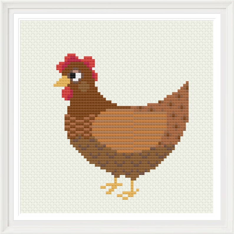 Cross stitch pattern Chicken, modern cross stitch, nature, farm, PDF, instant download image 4