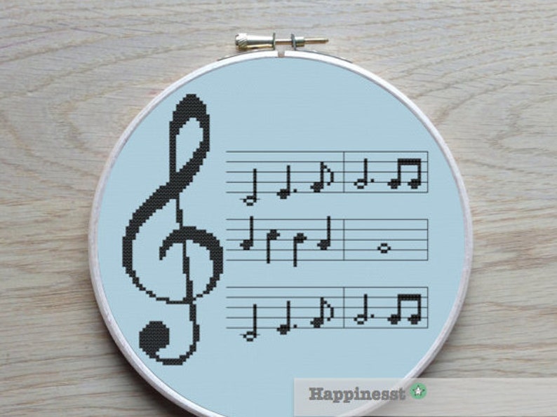 Cross stitch pattern music modern cross stitch music notes | Etsy