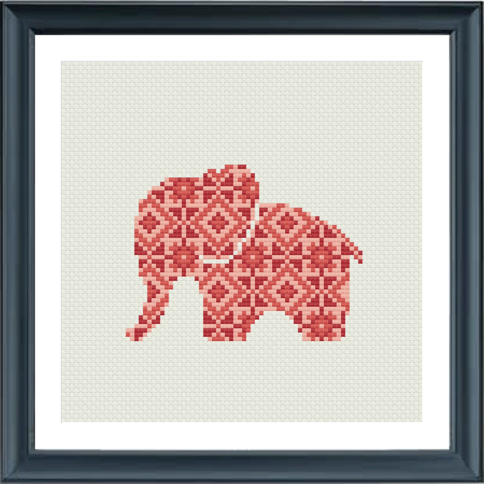 Cross Stitch Pattern Elephant Elephant Silhouette Folk Art Etsy