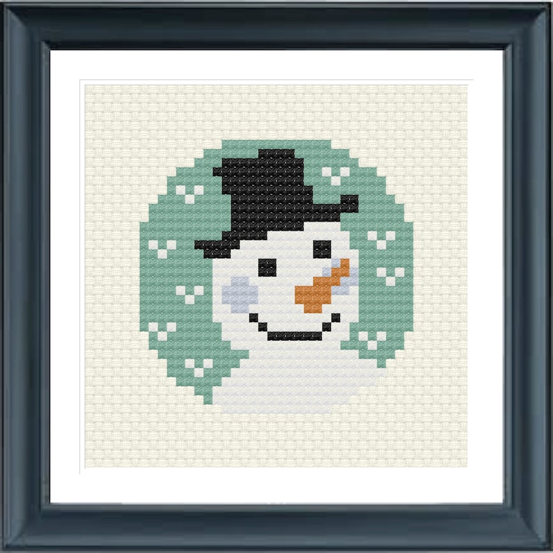 Christmas Cross Stitch Pattern Mini Snowmen Set of 7 - Etsy