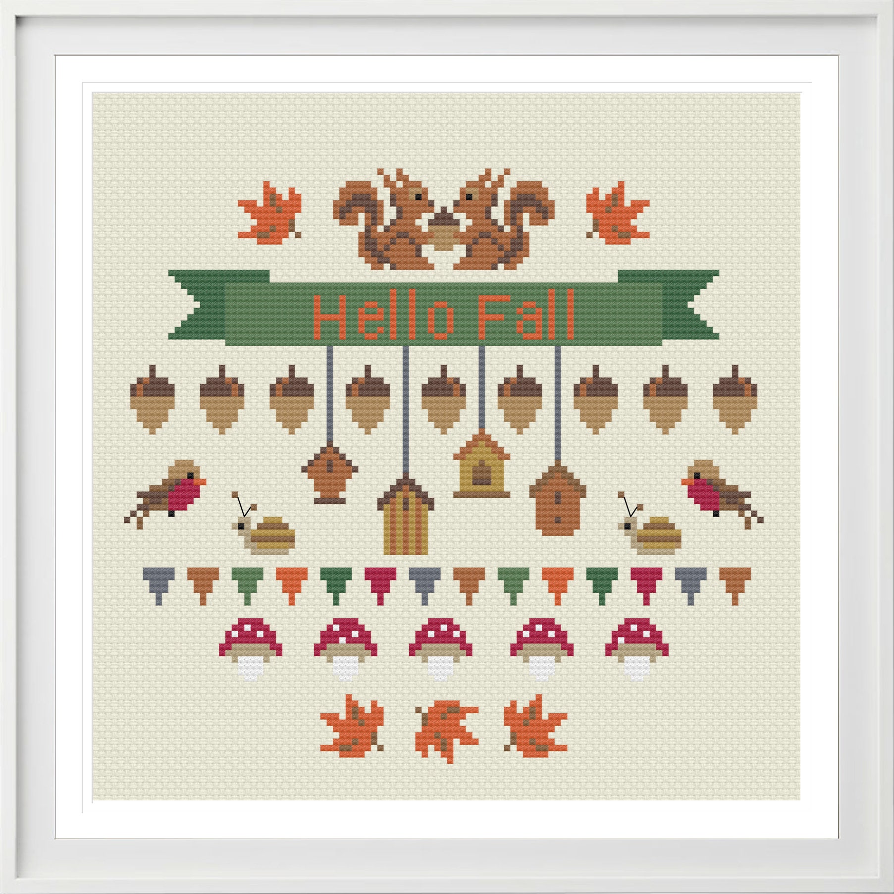 Cross stitch pattern Fall autumn PDF DIY instant Etsy