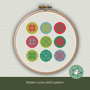 cross stitch pattern snowflakes, winter, christmas cross stitch, modern cross stitch, PDF ** instant download**