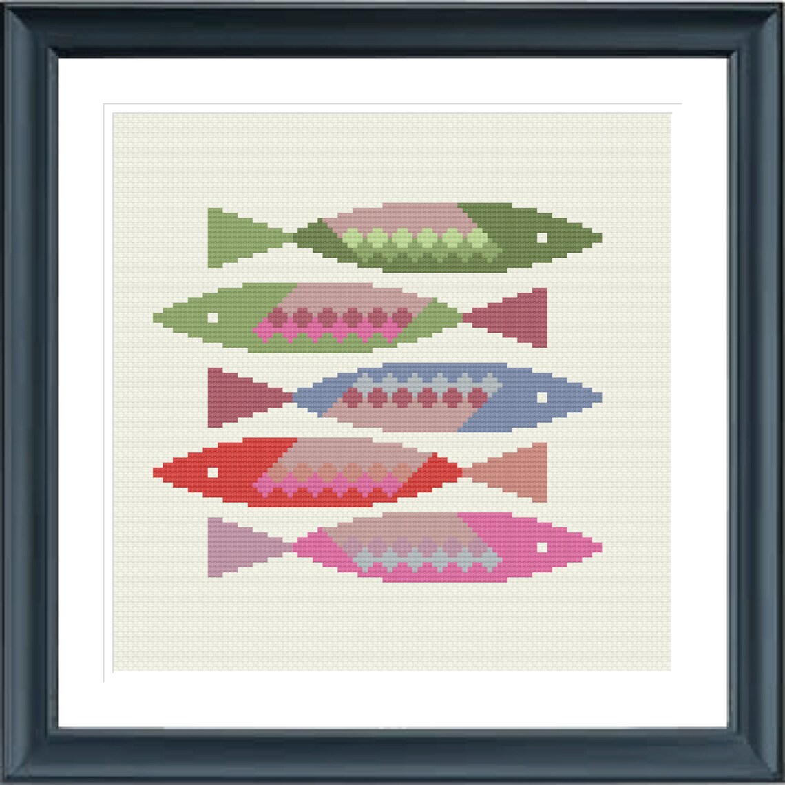 Cross Stitch Pattern Fish Colorful Fish Kitchen Wall Art - Etsy