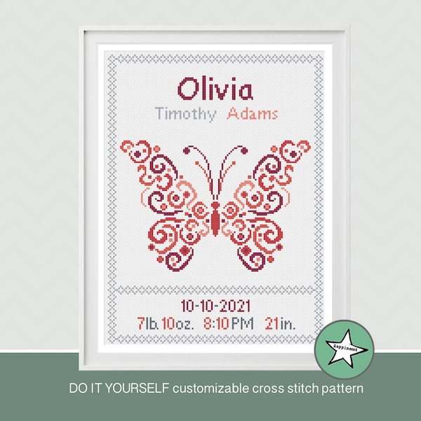 Needlepoint Birth Announcement Etsy