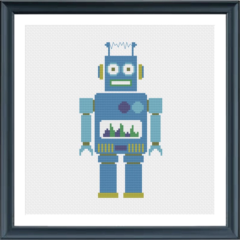 Cross Stitch Pattern Robot Modern Cross Stitch PDF Etsy