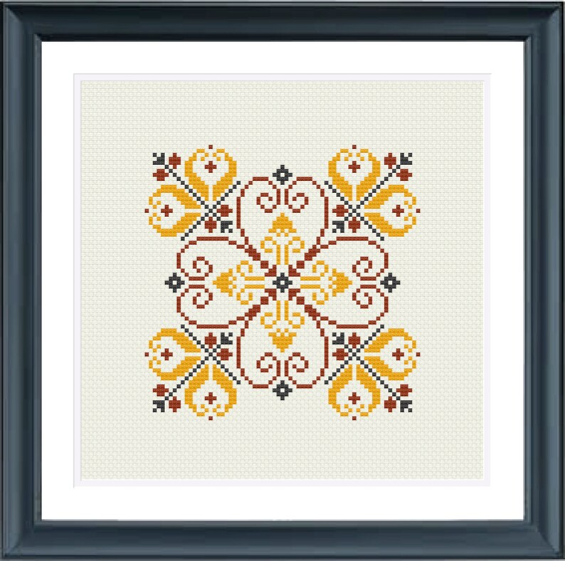 Modern Cross Stitch Pattern Geometric Potugese Ornament PDF Etsy