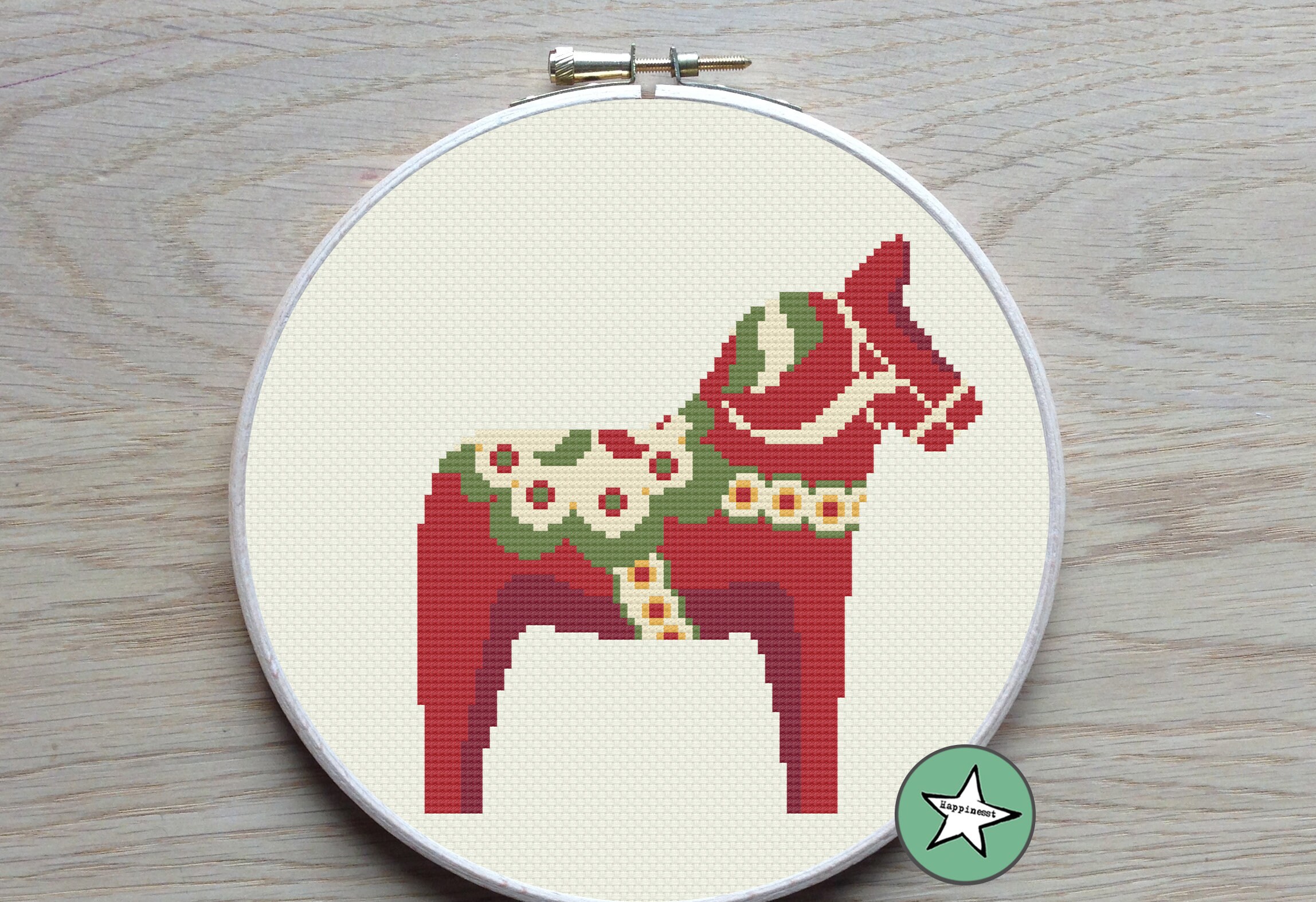Cross Stitch Pattern Dala Horse Dalarna Modern Cross Etsy