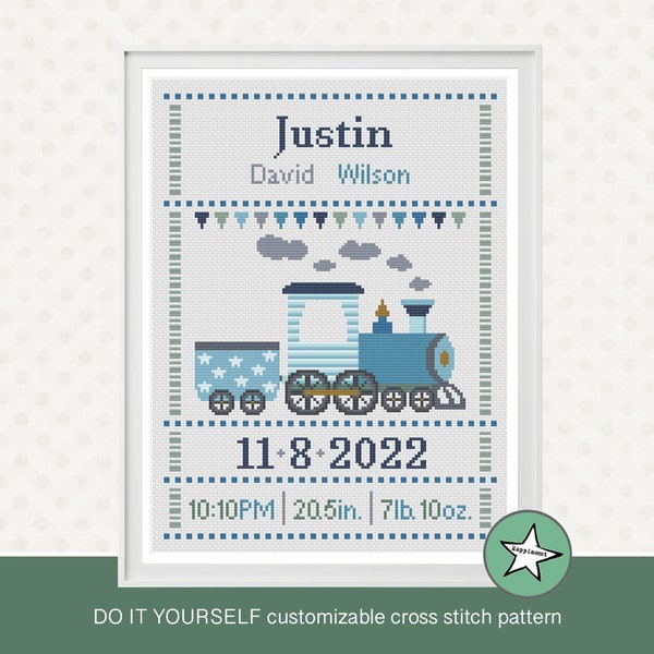 Train Cross Stitch Etsy