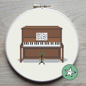 Cross stitch pattern piano, modern cross stitch, music, PDF,  ** instant download**