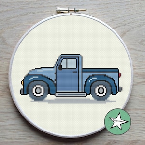 Cross stitch pattern truck, PDF, modern cross stitch, vintage pick up truck, ** instant download**