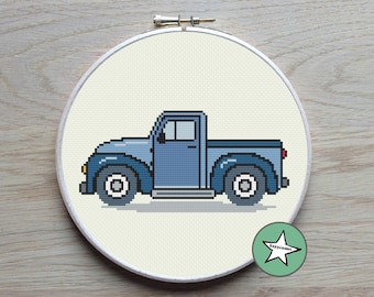 Cross stitch pattern truck, PDF, modern cross stitch, vintage pick up truck, ** instant download**