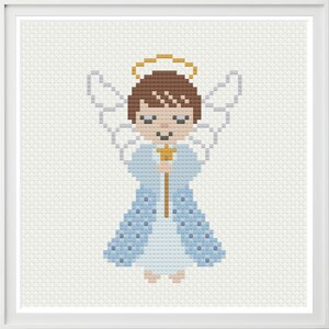 Christmas ornament cross stitch pattern, Angel, small Christmas decoration, ornament, PDF, instant download image 3