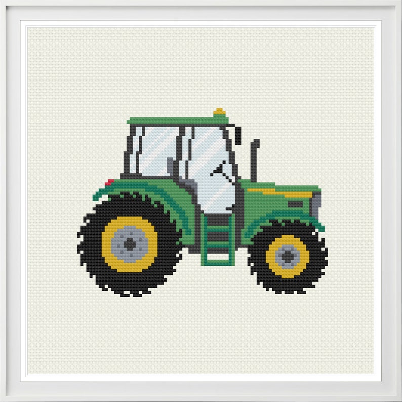Cross Stitch Pattern Tractor Modern Cross Stitch PDF Etsy