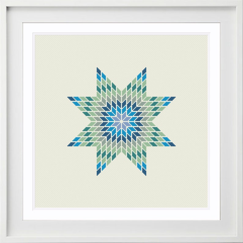 Geometric Cross Stitch Pattern Star Modern Cross Stitch PDF - Etsy