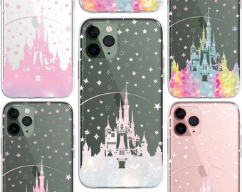 Coque en TPU transparente de style château de princesse pour iPhone 15 14 13 12 11 Pro Max Samsung Galaxy S21 S20