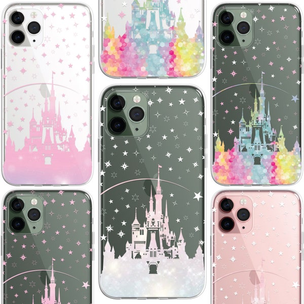 Princess Castle Movie Style Phone Case CLEAR TPU Case for iPhone 15 14 13 12 11 Pro Max Samsung Galaxy S21 S20