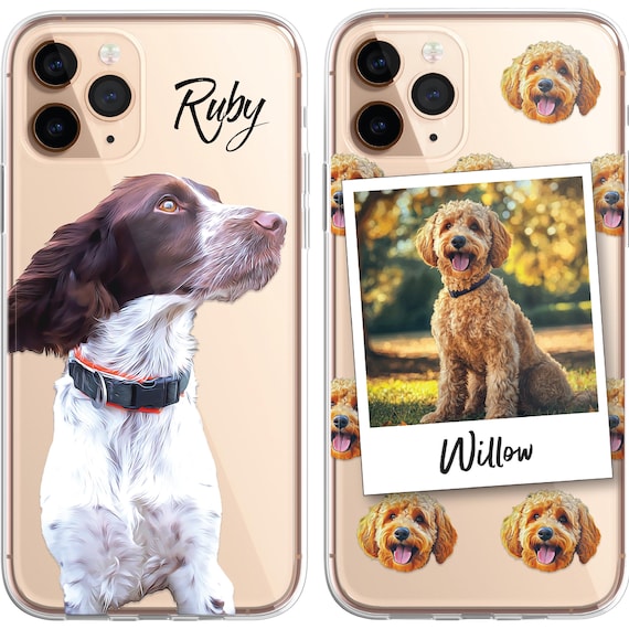 PET Painting Portrait Dog Cat Horse Animal Personalised Custom Photo CLEAR Phone Cover Case for iPhone 17 16 15 14 13 12 Pro Max Plus Galaxy