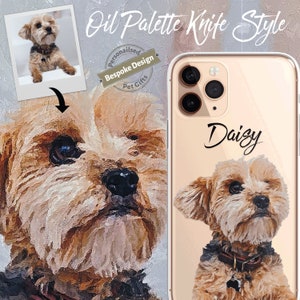 PET Phone Case, Pet Painting Portrait Dog Cat Horse OIL Palette Personalised Custom Photo Case CLEAR Phone Cover Case for iPhone & Samsung