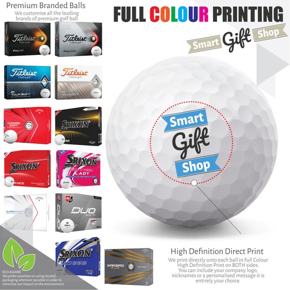 Personalised Custom Golf Balls Full Colour Two Sided Print Etsy