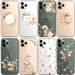 Personalised Floral iPhone Custom Silicone CLEAR Phone Case Cover Flowers English Roses Gold iPhone 13 12 11 Plus Max Pro Samsung Galaxy 