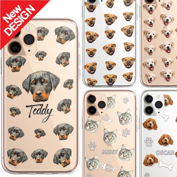 PET Phone Case, Dog Cat Portrait, Icon Style ,Personalised Phone Case Custom Photo CLEAR Cover for iPhone 17 16 15 14 13 12 11 Pro Samsung