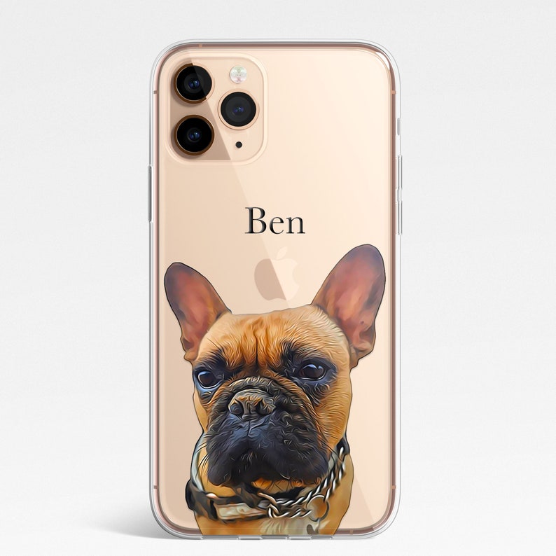 PET Pintura Retrato Perro Gato Caballo Animal Personalizado Foto CLEAR Funda de cubierta de teléfono para iPhone 15 14 13 12 Pro Max Plus Galaxy imagen 3