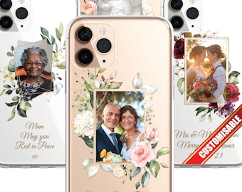 Personalised Custom Photo Phone Case Portrait Wedding Family Occasion Birth Custom Picture CLEAR Silicone Cover for iPhone 13 14 15 16 Range