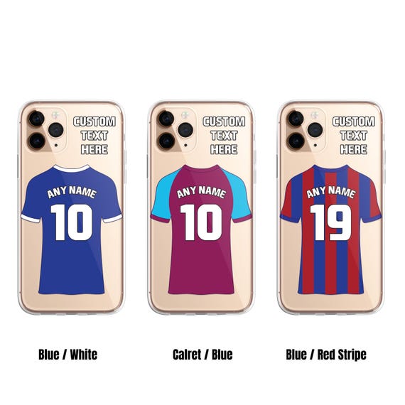 Personalised Phone Case Cover Football Premier Championship Team Shirt  Style Custom for iPhone 11, 11 Pro, XR, 11 Pro Max, SE