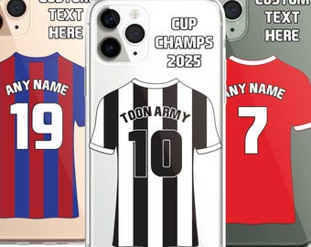 Personalised Phone Case Cover Football Premier Championship Team Shirt Style Custom for iPhone 16 15 14 13 12 11 Range