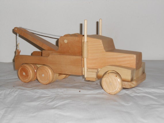 wooden tow truck