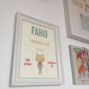 Stampa Nascita "Teddy"