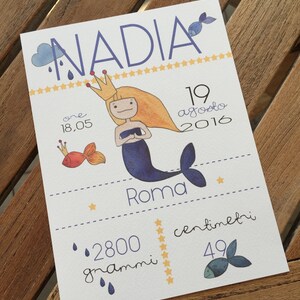 Stampa Nascita "MERMAID"