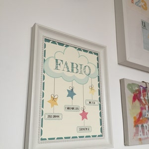 Stampa Nascita "Cloud&Stars"