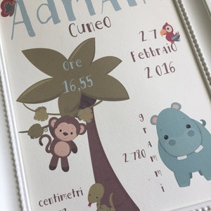 Stampa Nascita "JUNGLE"