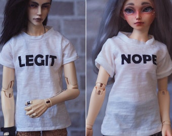 BJD - Ball Jointed Doll / Print White T-shirt /