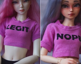 BJD - Ball Jointed Doll / Pink Print Crop Tops /
