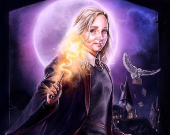 Personalised Movie Poster, Art Commission, Personalised Portrait, Drew Struzan Movie Poster, Custom Painting, Birthday Gift, Wizard Art