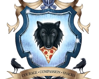 Pet Portrait, Pet Memorial, Pet Loss Gift, Family Crest, Wall Hanging, Custom Pet Portrait, Custom Coat of Arms, Heraldry, Wall art print