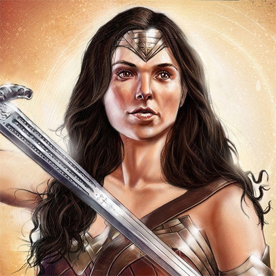 Personalised Movie Poster, Wonder Woman Illustration, Custom Portrait,  Custom Painting, Custom Movie Poster, Wall Art Print, Art Commission - Etsy