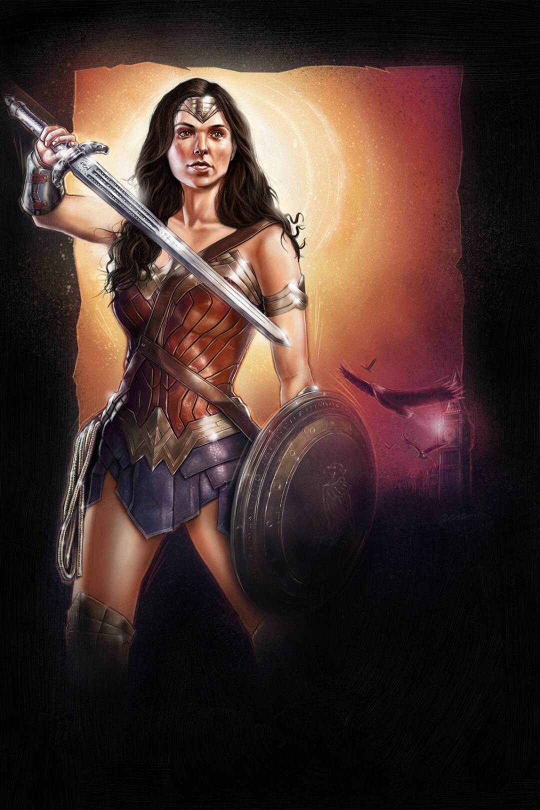 Personalised Movie Poster, Wonder Woman Illustration, Custom Portrait,  Custom Painting, Custom Movie Poster, Wall Art Print, Art Commission - Etsy